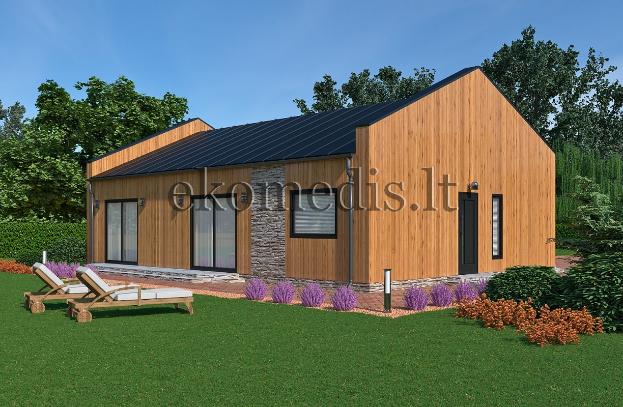 Karkasinis skydinis namas  80 m2 EKO 80-2