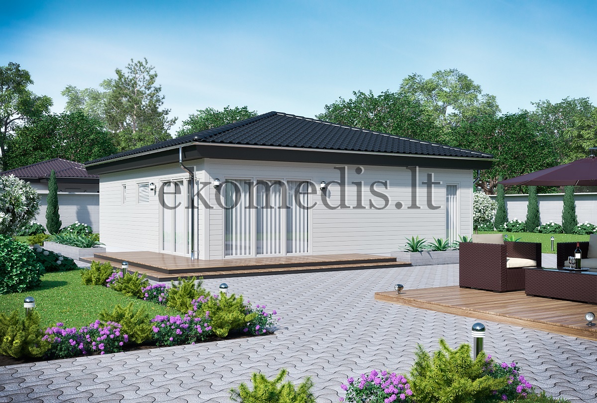 Karkasinis skydinis namas 80m2  Birželis